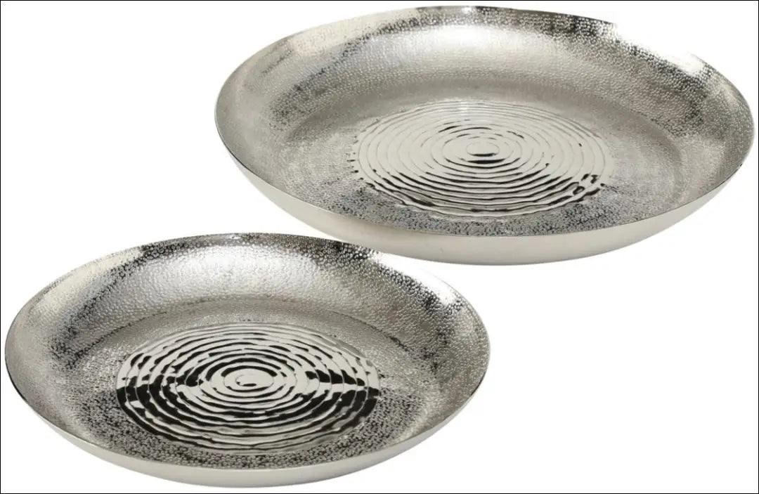 Dekoratyvinių padėklų komplektas (2vnt) DI2898 - €26 Save 65% 25-50, __label:Pristatymas 1-2 d.d., color-sidabrine,