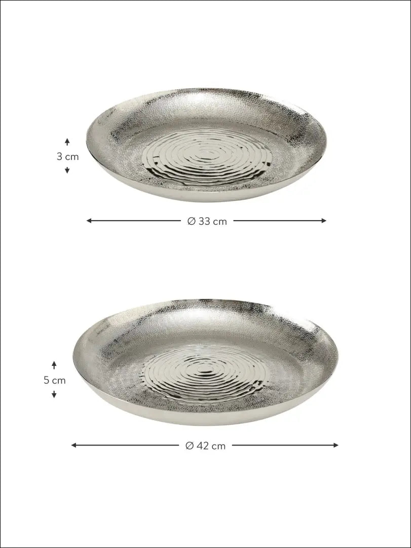 Dekoratyvinių padėklų komplektas (2vnt) DI2898 - €26 Save 65% 25-50, __label:Pristatymas 1-2 d.d., color-sidabrine,