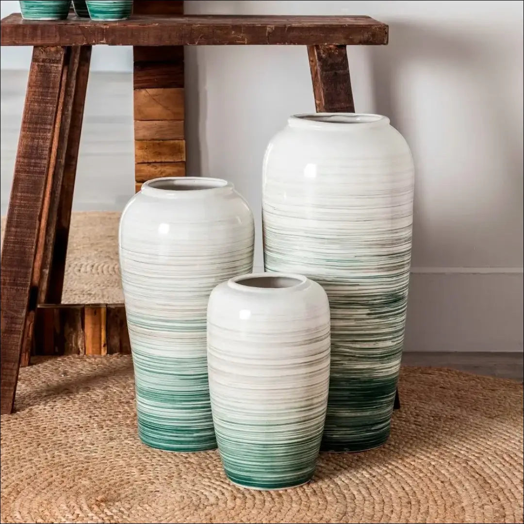 Didelė vaza DI9409 - €79 Save 55% 50-100, __label:Pristatymas 1-2 d.d., color-balta, color-turkis, interjeras €50