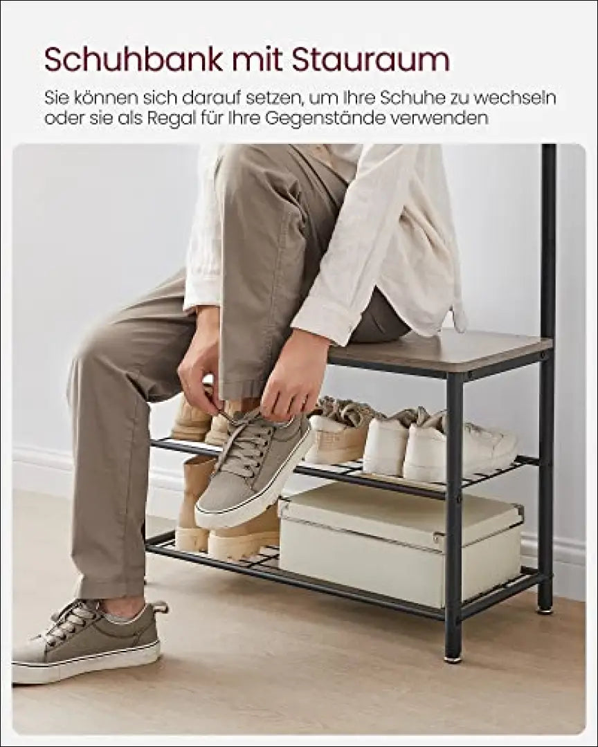 Drabužių kabykla su batų lentynomis SM219 - €90 Save 40% 50-100, __label:Pristatymas 5-14 d.d., drabuziu-kabykla,