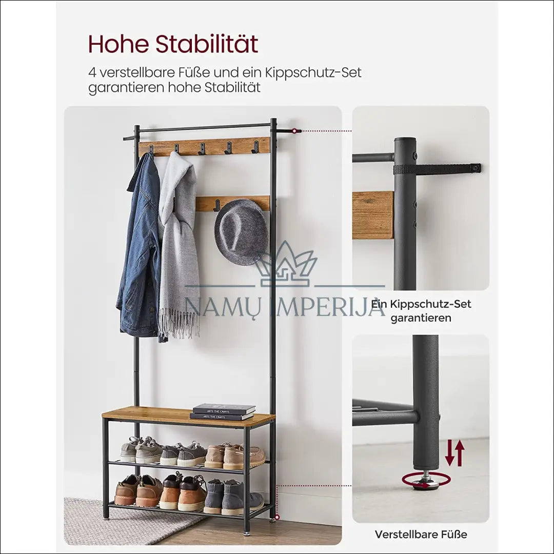 Drabužių kabykla su batų lentynomis SM241 - €90 Save 40% 50-100, __label:Pristatymas 5-14 d.d., drabuziu-kabykla,