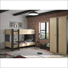 Įkelti vaizdą į galerijos rodinį, Dviaukštė lovytė GI339 - €350 Save 50% color-juoda, color-ruda, lovos-miegamojo, material-mediena, miegamojo Juoda
