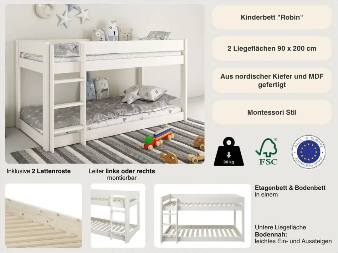 Dviaukštė lovytė GI882 - €210 Save 50% __label:Pristatymas 1-2 d.d., color-balta, lovos-miegamojo,