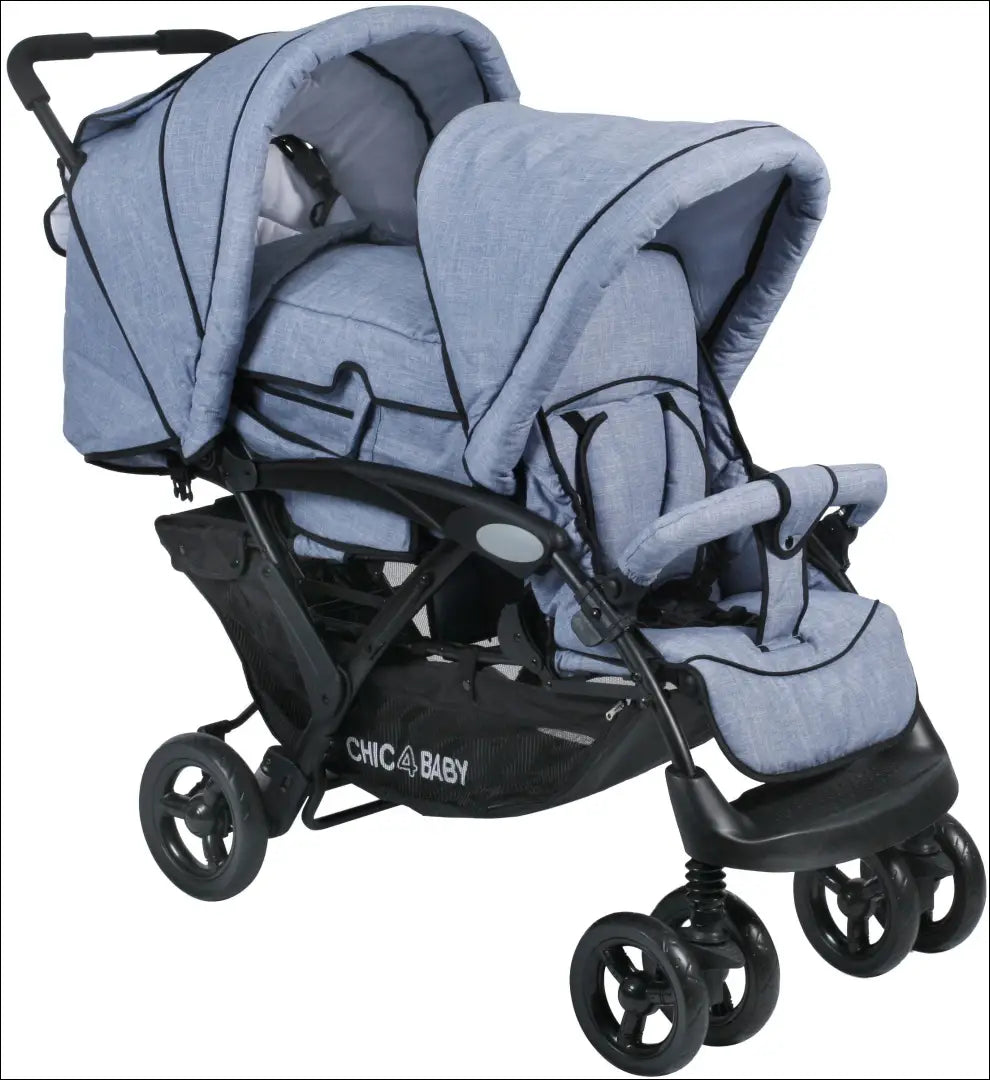 Dvigubas vežimėlis “Chic4Baby” KI1837 - €240 Save 50% __label:Pristatymas 1-2 d.d., color-melyna, kita, over-200,