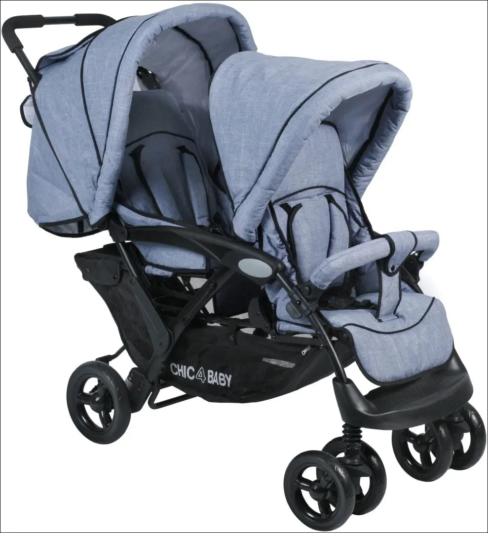 Dvigubas vežimėlis “Chic4Baby” KI1837 - €240 Save 50% __label:Pristatymas 1-2 d.d., color-melyna, kita, over-200,