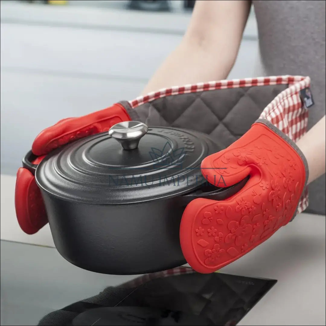 Dvigubos silikoninės orkaitės pirštinės DI8859 - €32 Save 50% 25-50, __label:Pristatymas 1-2 d.d., color-raudona,
