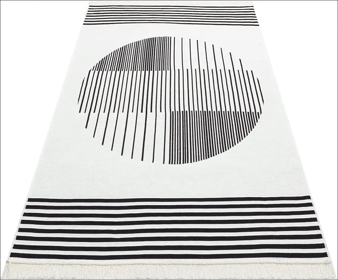Dvipusis kilimas RU1391 - €70 Save 50% 50-100, __label:Pristatymas 1-2 d.d., color-balta, color-juoda, kilimai 120 cm x