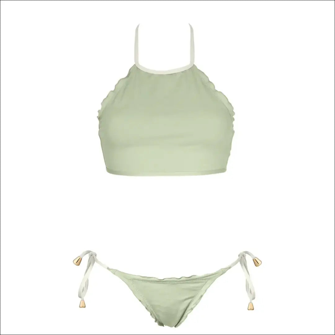 Dvipusis maudymosi kostiumėlis DR061 - 50-100, __label:Pristatymas 1-2 d.d., color-balta, color-zalia, drabuziai €50