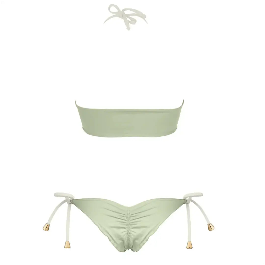 Dvipusis maudymosi kostiumėlis DR061 - 50-100, __label:Pristatymas 1-2 d.d., color-balta, color-zalia, drabuziai €50