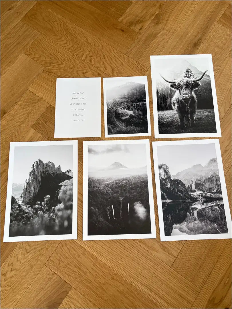 Dvipusių plakatų komplektas (6vnt) DI11276 - €28 Save 50% 25-50, __label:Pristatymas 1-2 d.d., color-balta,