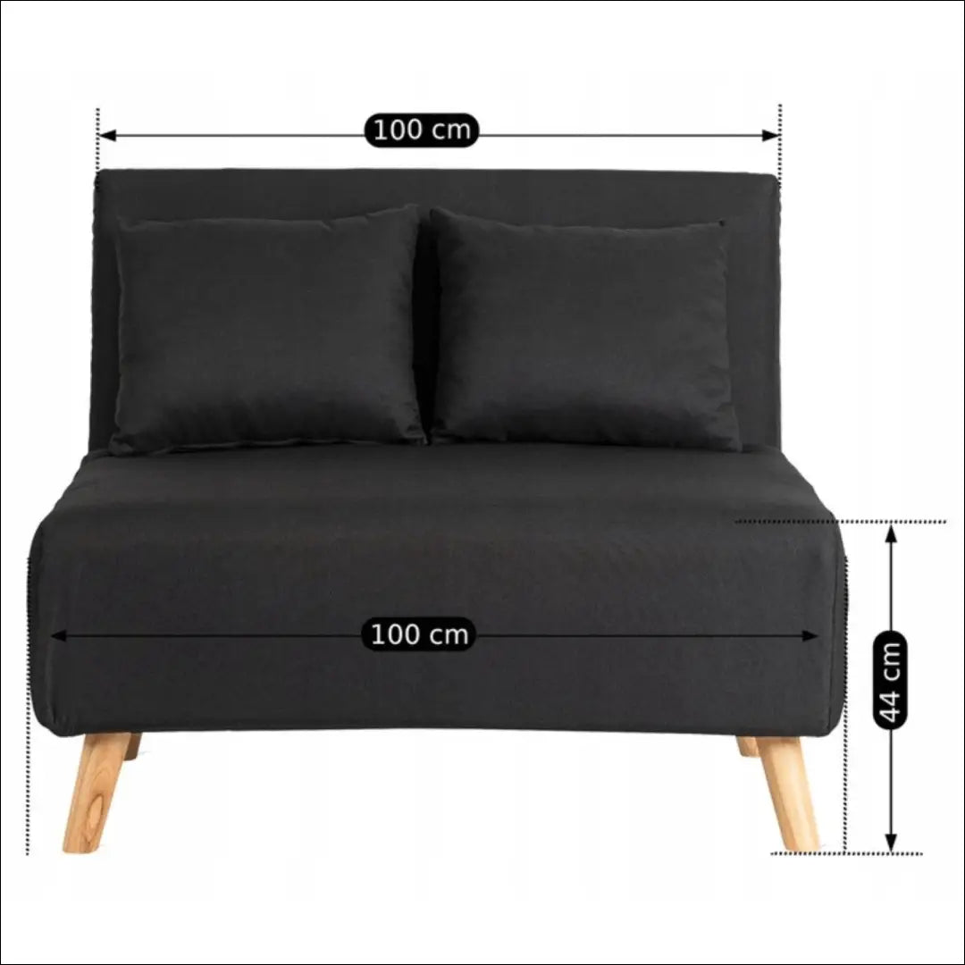 Dvivietis išskleidžiamas fotelis su audiniu juodos spalvos TE397 - €289 Save 15% __label:Pristatymas 5-14 d.d., elite,