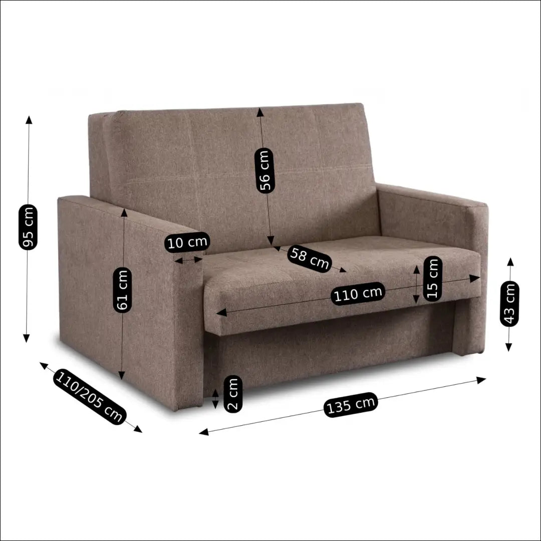 Dvivietis miegamas fotelis su audiniu smėlio spalvos TE532 - €820 Save 15% __label:Pristatymas 5-14 d.d., elite, Fotele