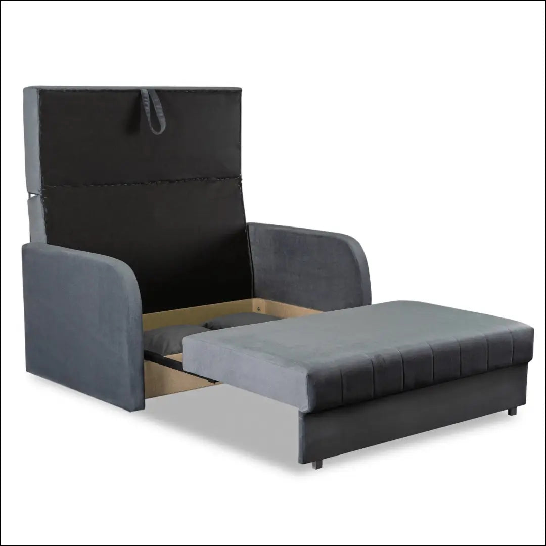 Dvivietis miegamas fotelis su veliūro audiniu pilkos spalvos TE659 - €1,443 Save 15% __label:Pristatymas 5-14 d.d.,