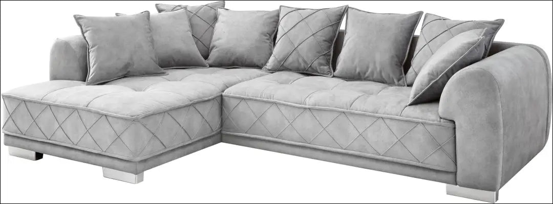 Kampinė sofa MI885 - €900 Save 50% __label:Pristatymas 1-2 d.d., color-pilka, kampai, material-aksomas,