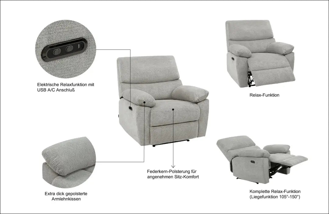 Elektra valdomas fotelis MI915 - €220 Save 50% __label:Pristatymas 1-2 d.d., color-pilka, foteliai,