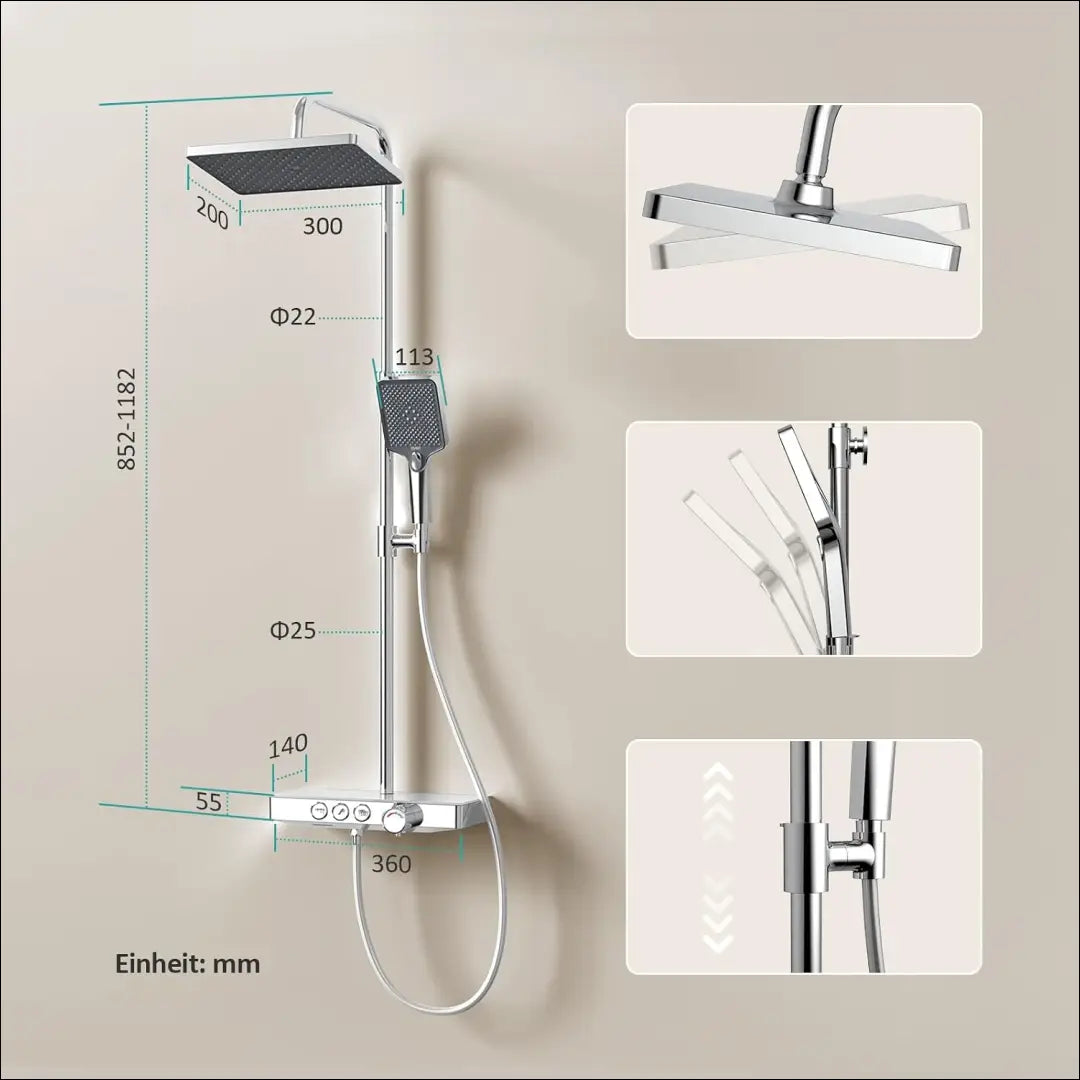 EMKE termostatinė dušo sistema SP254 - €95 Save 50% 50-100, __label:Pristatymas 1-2 d.d., color-sidabrine, kita,