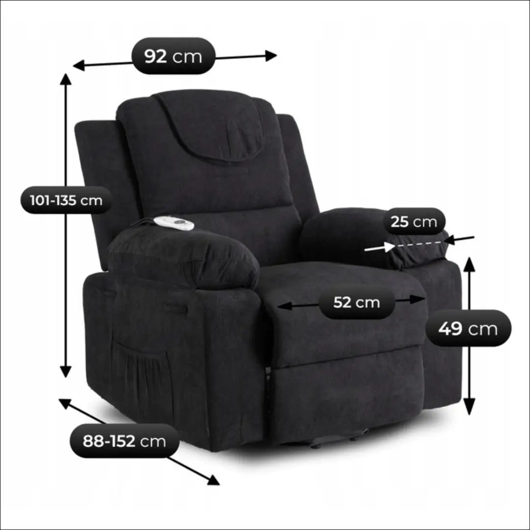 Fotelis išskleidžiamas su audiniu juodos spalvos TE628 - €445 Save 15% __label:Pristatymas 5-14 d.d., elite, Fotele