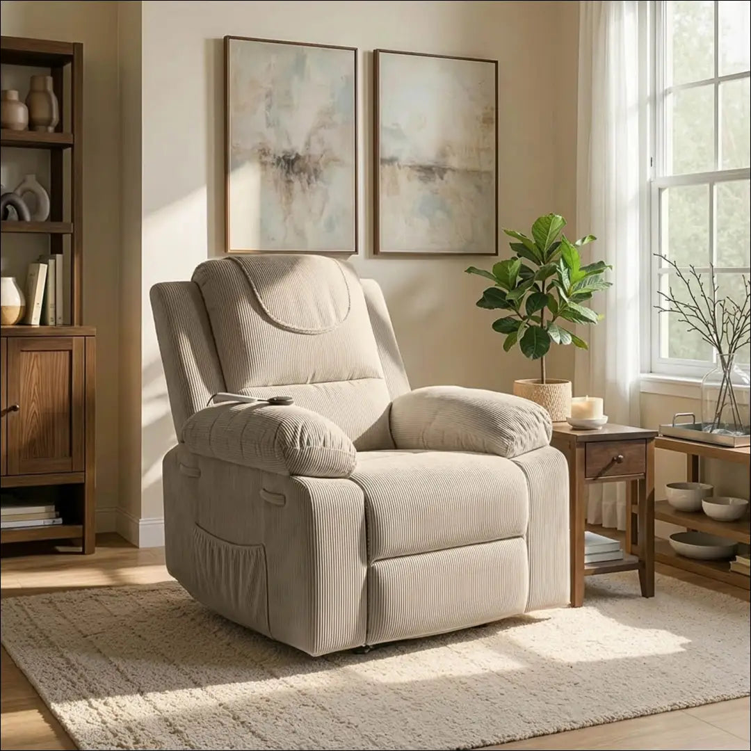 Fotelis išskleidžiamas su korduro audiniu smėlio spalvos TE671 - €460 Save 15% __label:Pristatymas 5-14 d.d., elite,