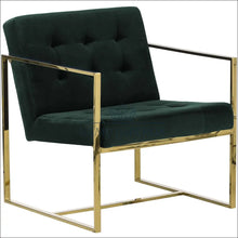 Įkelti vaizdą į galerijos rodinį, Fotelis MI291 - €210 Save 65% color-auksine, color-zalia, foteliai, material-aksomas, material-metalas Aksomas
