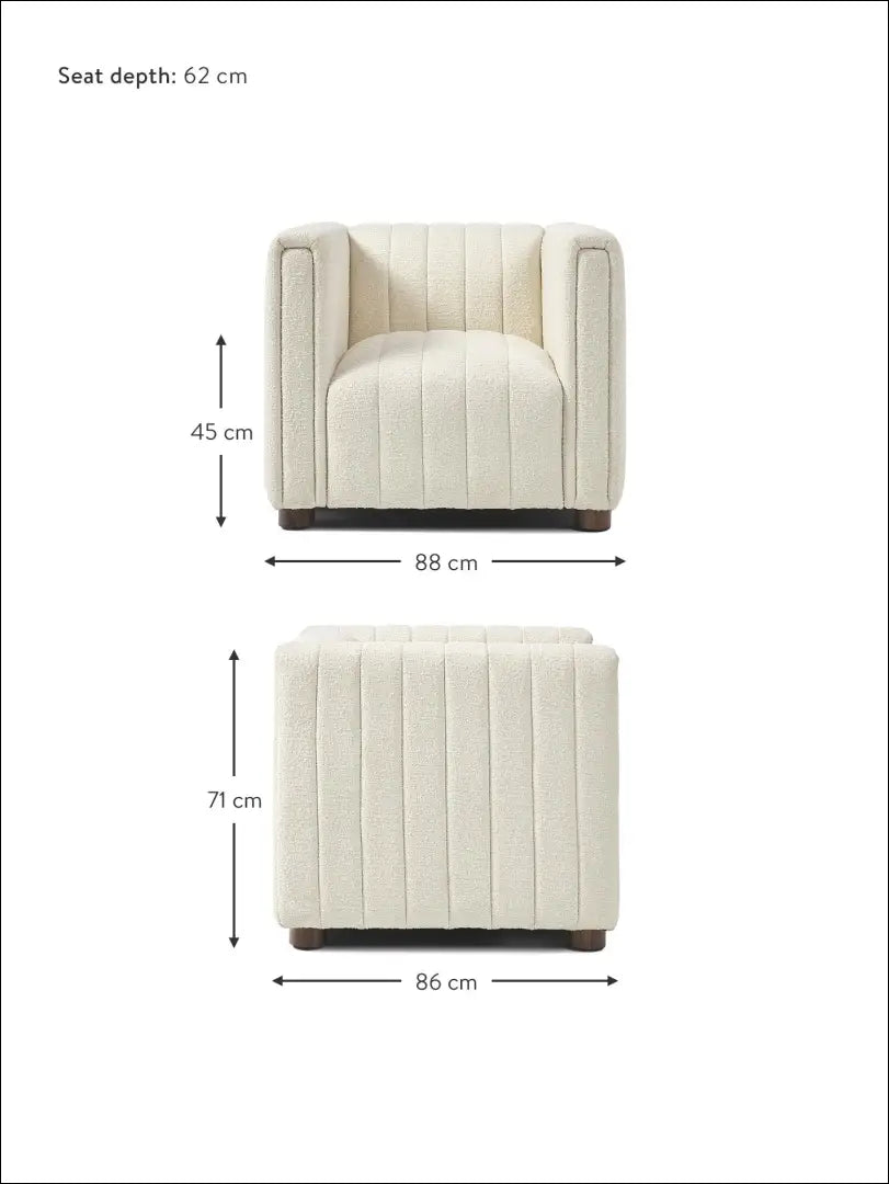 Fotelis MI303 - €360 Save 60% __label:Pristatymas 1-2 d.d., color-kremas, foteliai, material-poliesteris, minkšti Virš