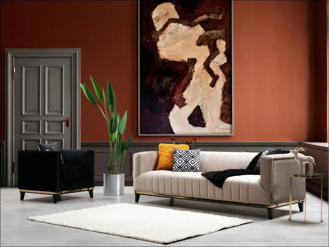 Fotelis MI795 - €245 Save 50% __label:Pristatymas 1-2 d.d., color-auksine, color-juoda, foteliai, material-aksomas Virš