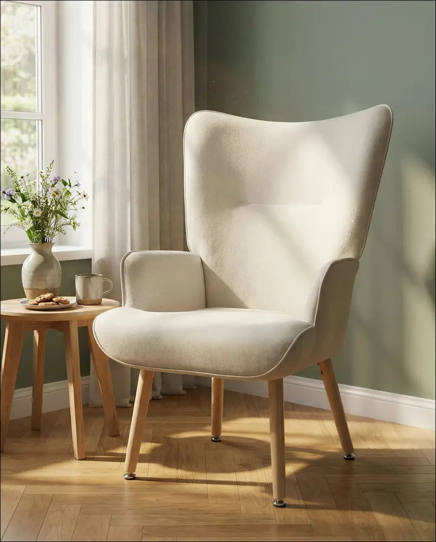 Fotelis MI982 - €115 Save 50% 100-200, __label:Pristatymas 1-2 d.d., color-kremas, foteliai, material-gobelenas