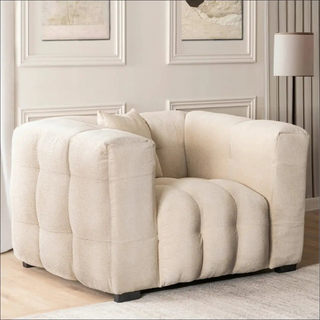 Fotelis su audiniu kreminės spalvos TE927 - €710 Save 15% __label:Pristatymas 5-14 d.d., elite, over-200,