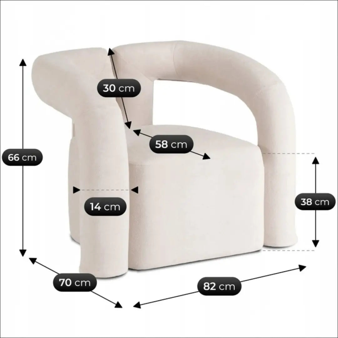 Fotelis su buklė audinio audiniu kreminės spalvos / pilkos TE852 - €289 Save 15% __label:Pristatymas 5-14 d.d., elite,