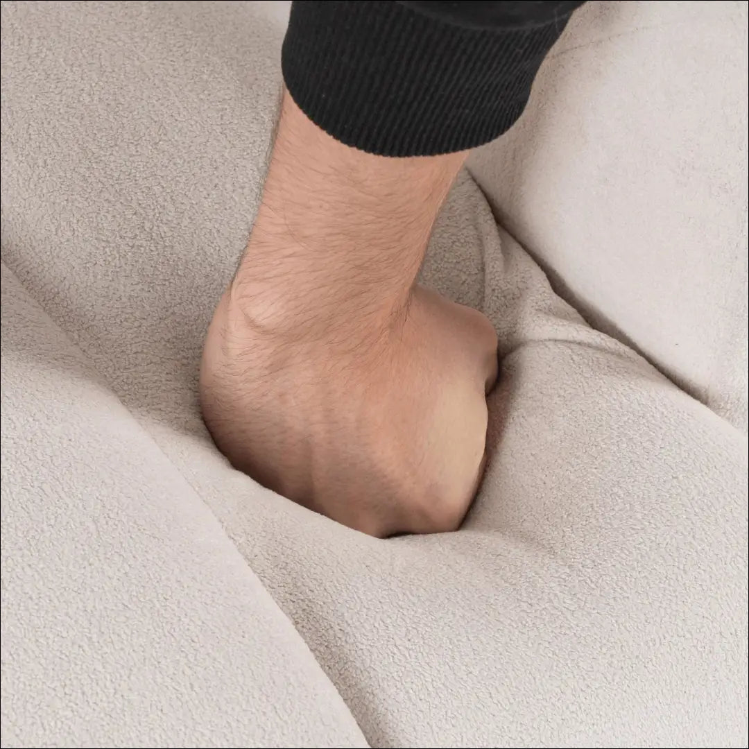 Fotelis su buklė audinio audiniu kreminės spalvos / pilkos TE863 - €236 Save 15% __label:Pristatymas 5-14 d.d., elite,