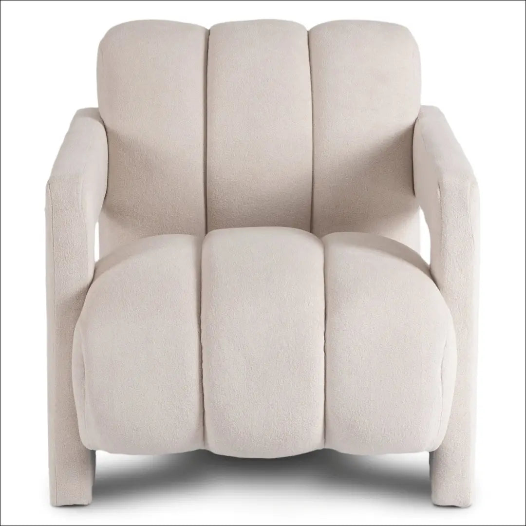 Fotelis su buklė audinio audiniu kreminės spalvos / pilkos TE863 - €236 Save 15% __label:Pristatymas 5-14 d.d., elite,