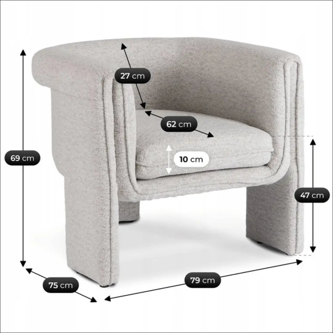 Fotelis su buklė audinio audiniu pilkos spalvos TE861 - €277 Save 15% __label:Pristatymas 5-14 d.d., elite, over-200,
