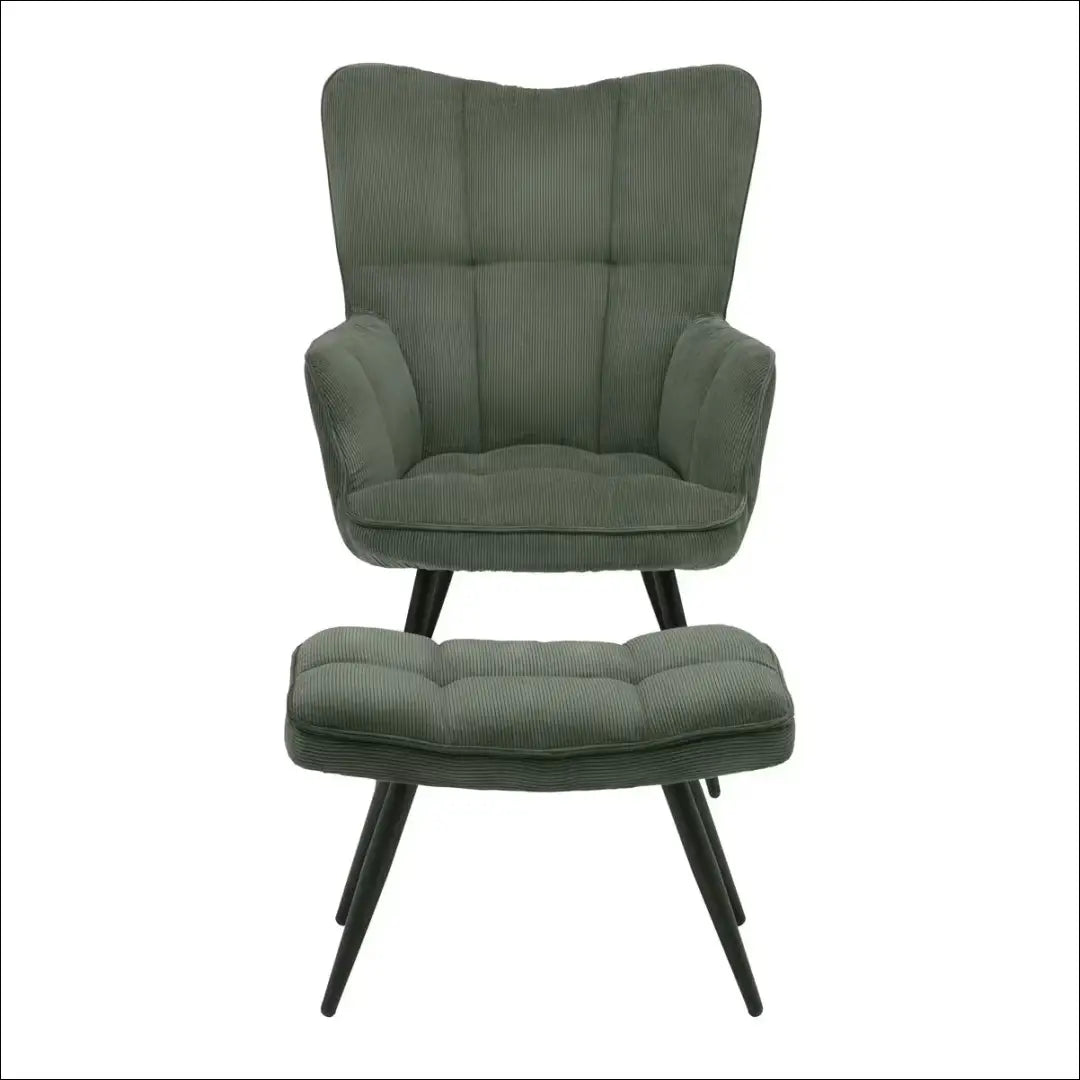 Fotelis su kojų kėdute MI1000 - €144 Save 50% 100-200, __label:Pristatymas 1-2 d.d., color-zalia, foteliai,