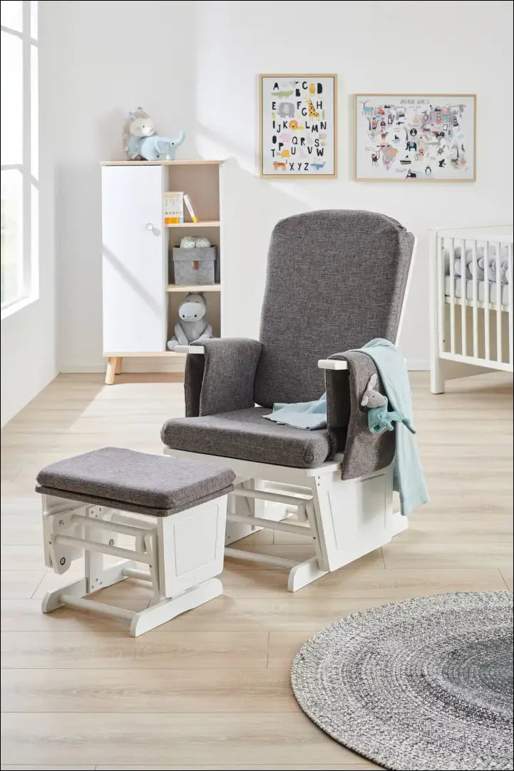 Fotelis su kojų kėdute MI906 - €140 Save 50% 100-200, __label:Pristatymas 1-2 d.d., color-balta, color-pilka, foteliai