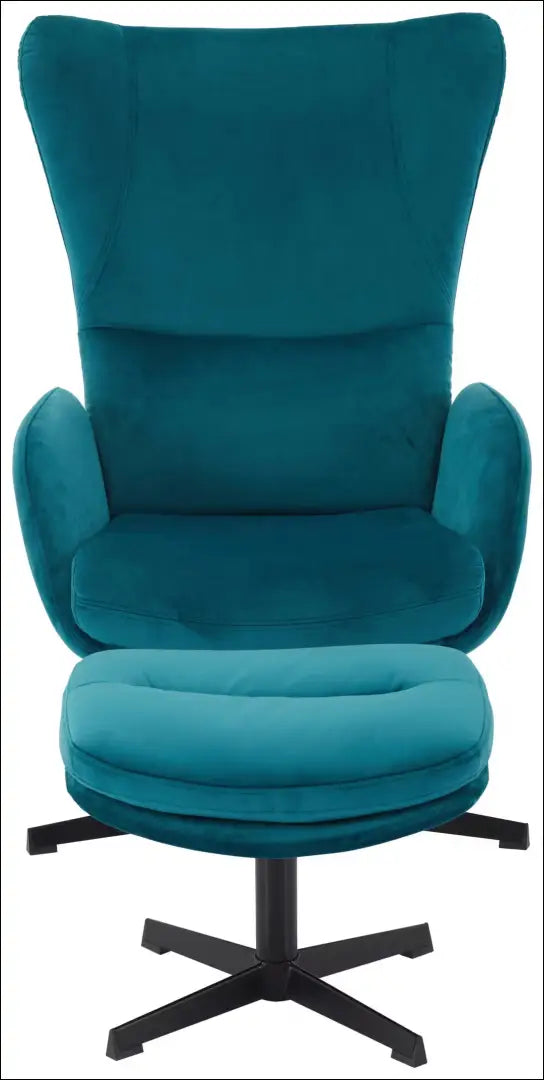 Fotelis su kojų kėdute MI907 - €205 Save 50% __label:Pristatymas 1-2 d.d., color-turkis, foteliai, material-aksomas,