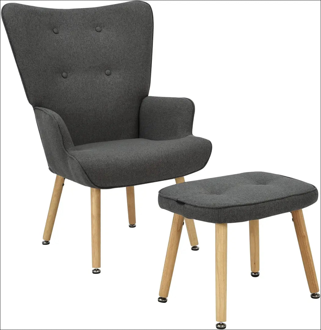 Fotelis su kojų kėdute MI947 - €112 Save 50% 100-200, __label:Pristatymas 1-2 d.d., color-pilka, foteliai,