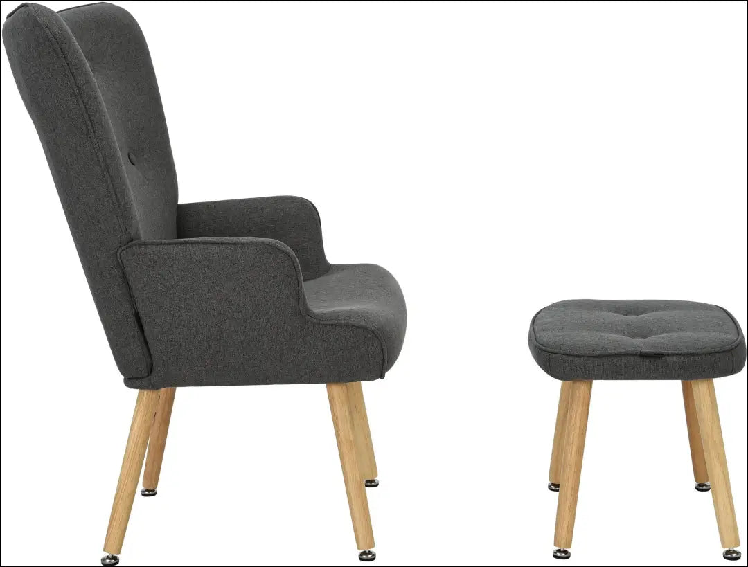 Fotelis su kojų kėdute MI947 - €112 Save 50% 100-200, __label:Pristatymas 1-2 d.d., color-pilka, foteliai,