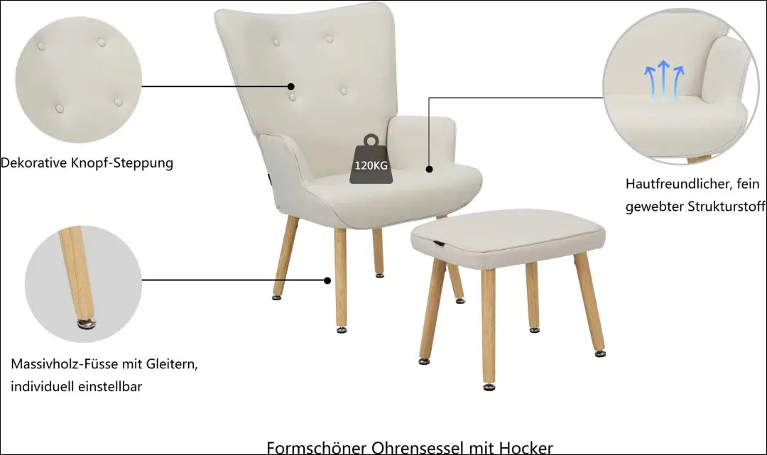 Fotelis su kojų kėdute MI947 - €112 Save 50% 100-200, __label:Pristatymas 1-2 d.d., color-pilka, foteliai,