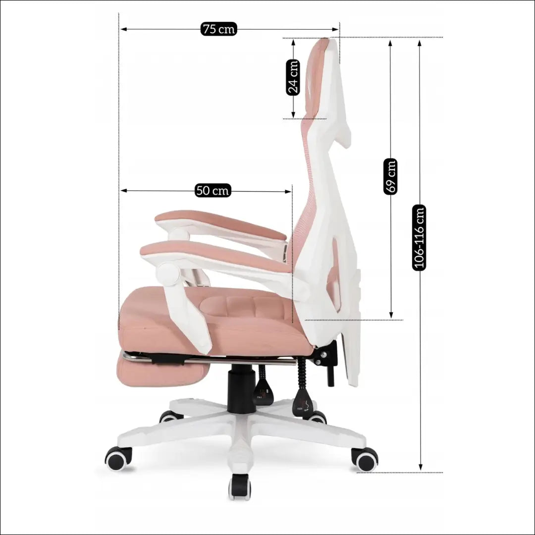 Fotelis su pakoju sukamas audiniu baltos spalvos / rožinės TE321 - €94 Save 15% 50-100, __label:Pristatymas 5-14 d.d.,