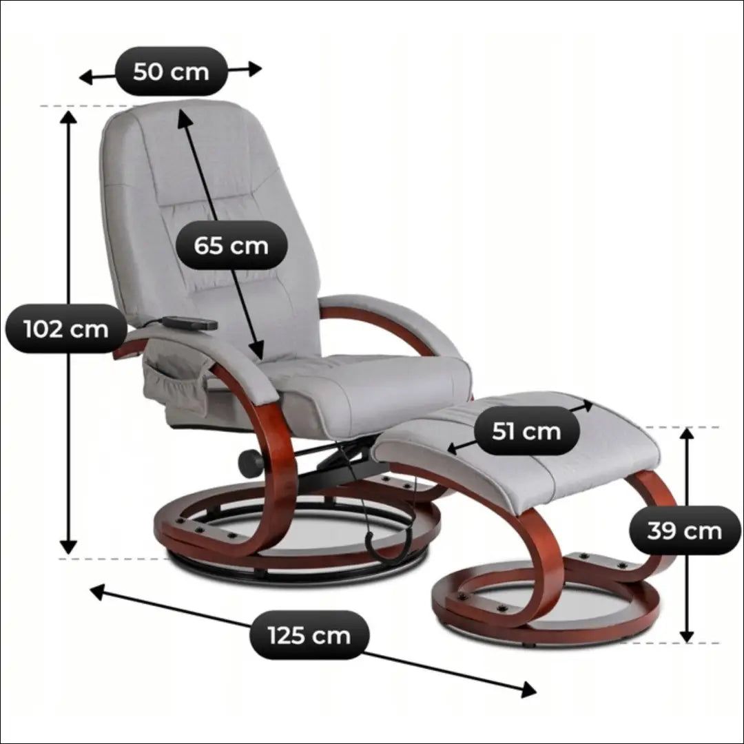 Fotelis su šildymo funkcija audiniu pilkos spalvos TE751 - €277 Save 15% __label:Pristatymas 5-14 d.d., elite,
