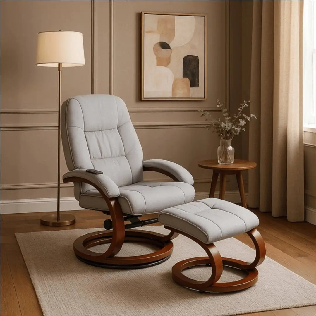 Fotelis su šildymo funkcija audiniu pilkos spalvos TE751 - €277 Save 15% __label:Pristatymas 5-14 d.d., elite,