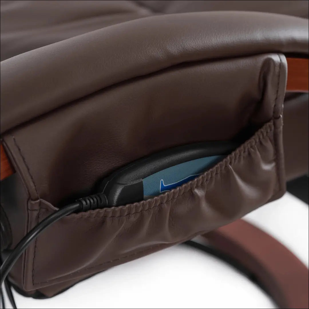 Fotelis su šildymo funkcija iš eko odos rudos spalvos TE748 - €277 Save 15% __label:Pristatymas 5-14 d.d., elite,