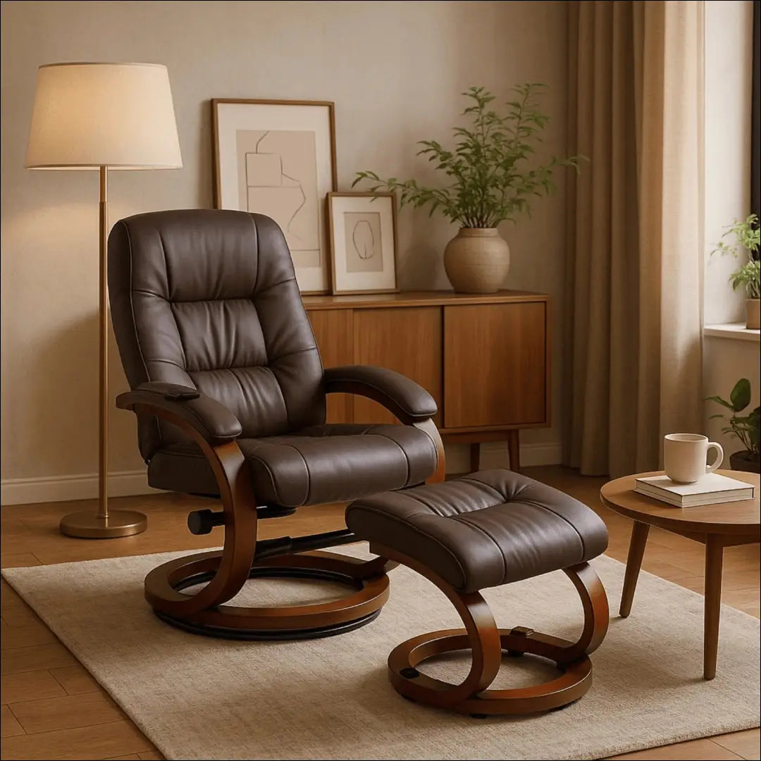 Fotelis su šildymo funkcija iš eko odos rudos spalvos TE748 - €277 Save 15% __label:Pristatymas 5-14 d.d., elite,