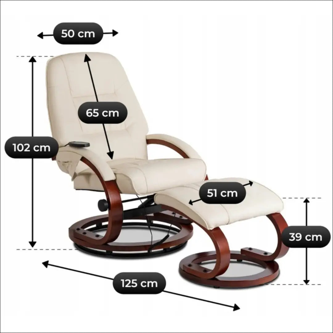 Fotelis su šildymo funkcija iš eko odos smėlio spalvos TE750 - €277 Save 15% __label:Pristatymas 5-14 d.d., elite,