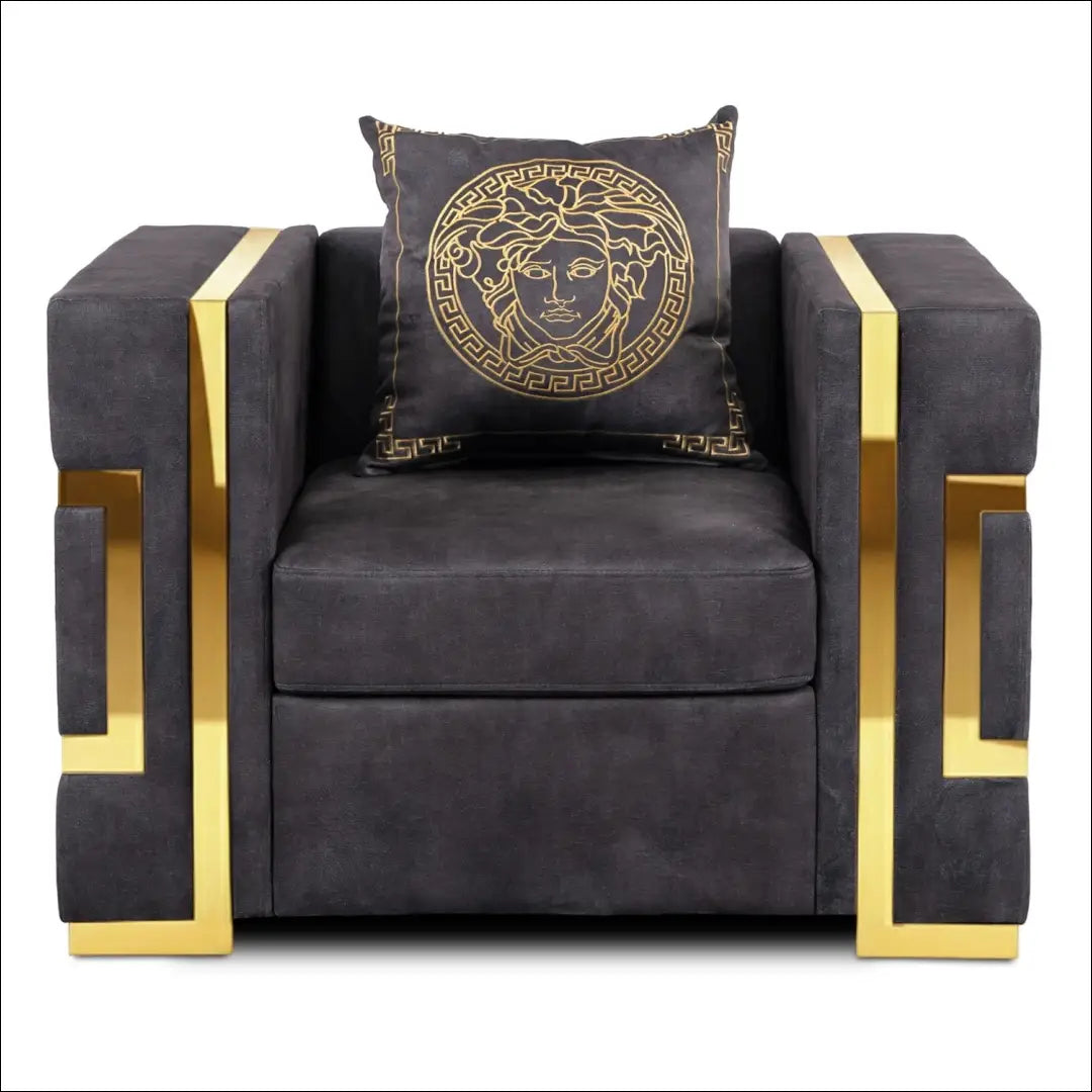 Fotelis su veliūro audiniu juodos spalvos / auksinės TE1061 - €718 Save 15% __label:Pristatymas 5-14 d.d., elite,