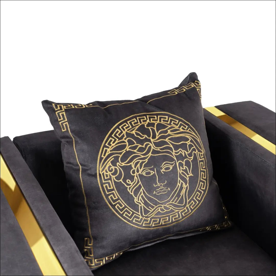 Fotelis su veliūro audiniu juodos spalvos / auksinės TE1061 - €718 Save 15% __label:Pristatymas 5-14 d.d., elite,