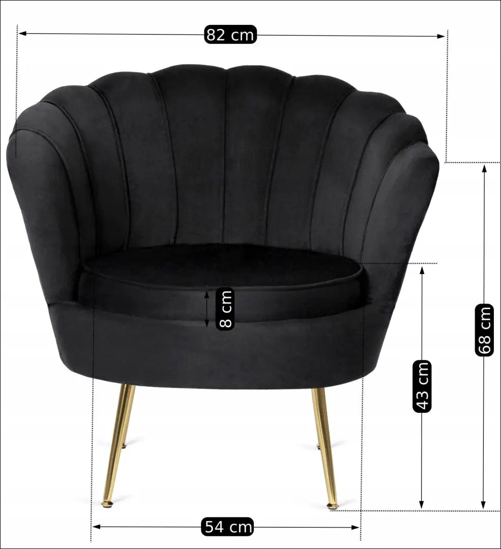 Fotelis su veliūro audiniu juodos spalvos TE118 - €186 Save 15% 100-200, __label:Pristatymas 5-14 d.d., elite,