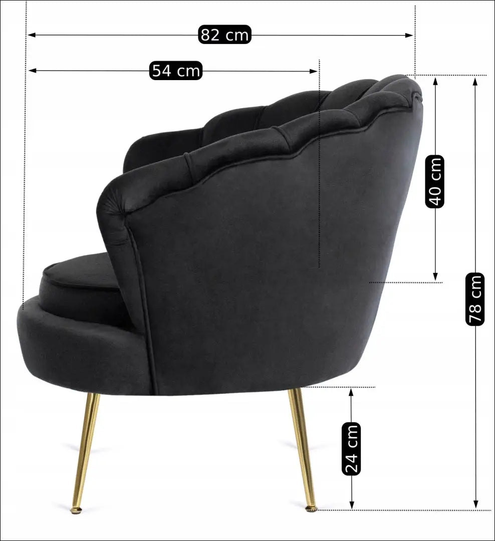 Fotelis su veliūro audiniu juodos spalvos TE574 - €239 Save 15% __label:Pristatymas 5-14 d.d., elite, over-200,