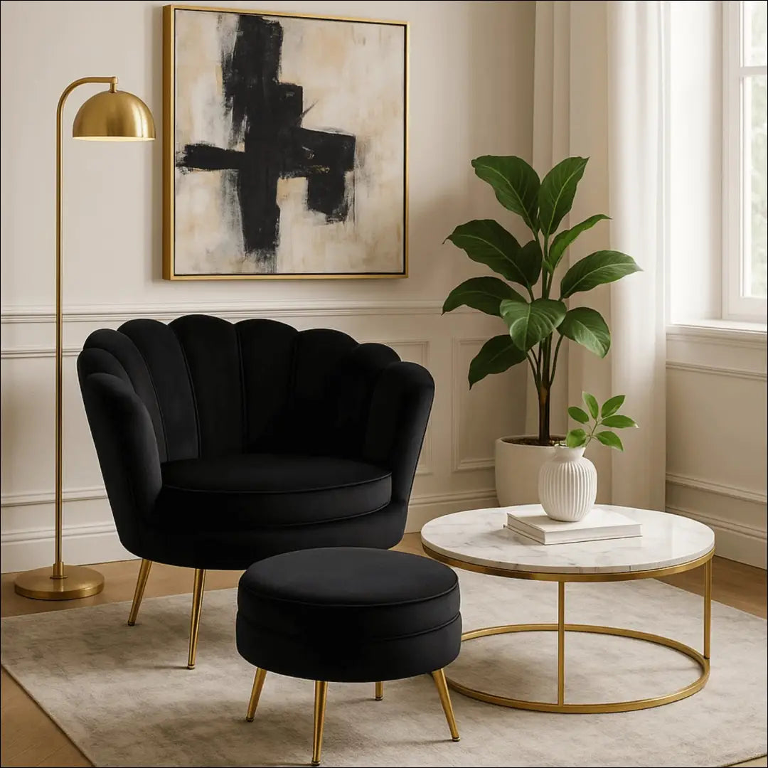 Fotelis su veliūro audiniu juodos spalvos TE574 - €239 Save 15% __label:Pristatymas 5-14 d.d., elite, over-200,