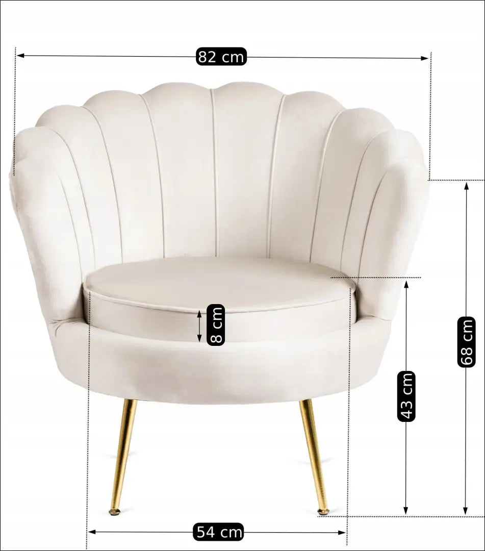 Fotelis su veliūro audiniu kreminės spalvos / smėlio TE209 - €186 Save 15% 100-200, __label:Pristatymas 5-14 d.d.,