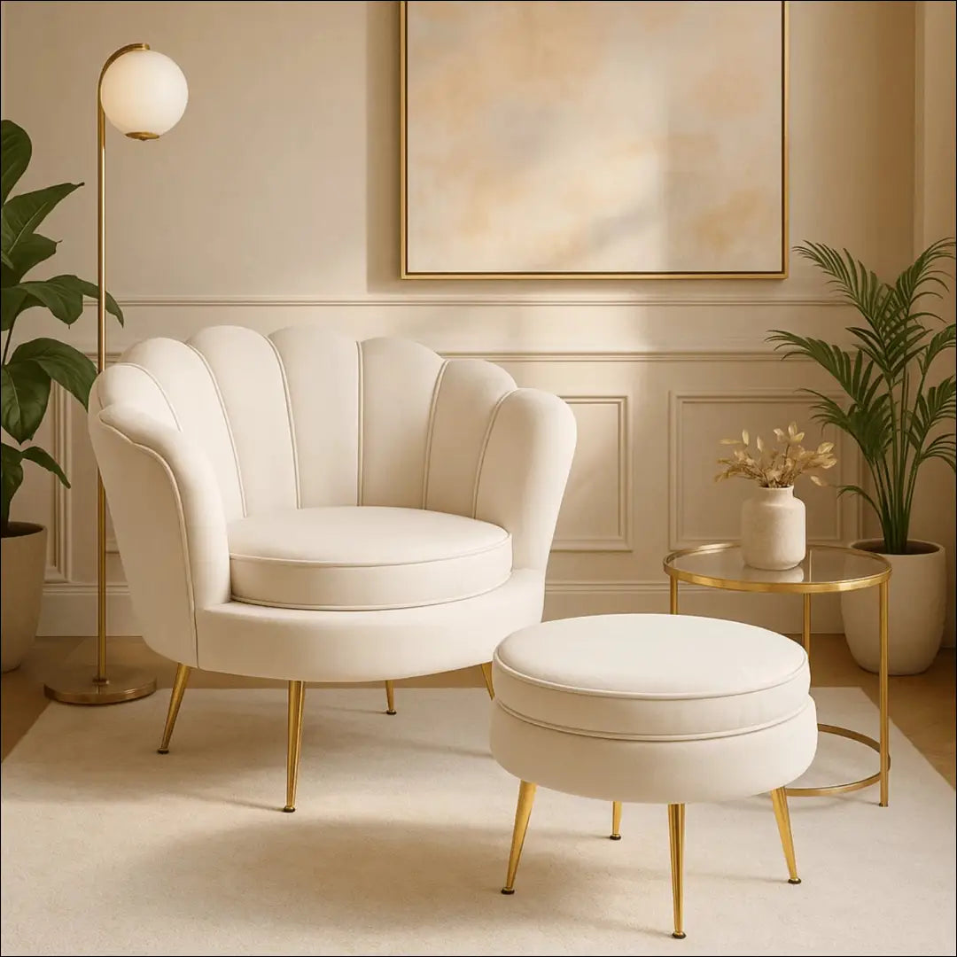 Fotelis su veliūro audiniu kreminės spalvos TE597 - €239 Save 15% __label:Pristatymas 5-14 d.d., elite, over-200,